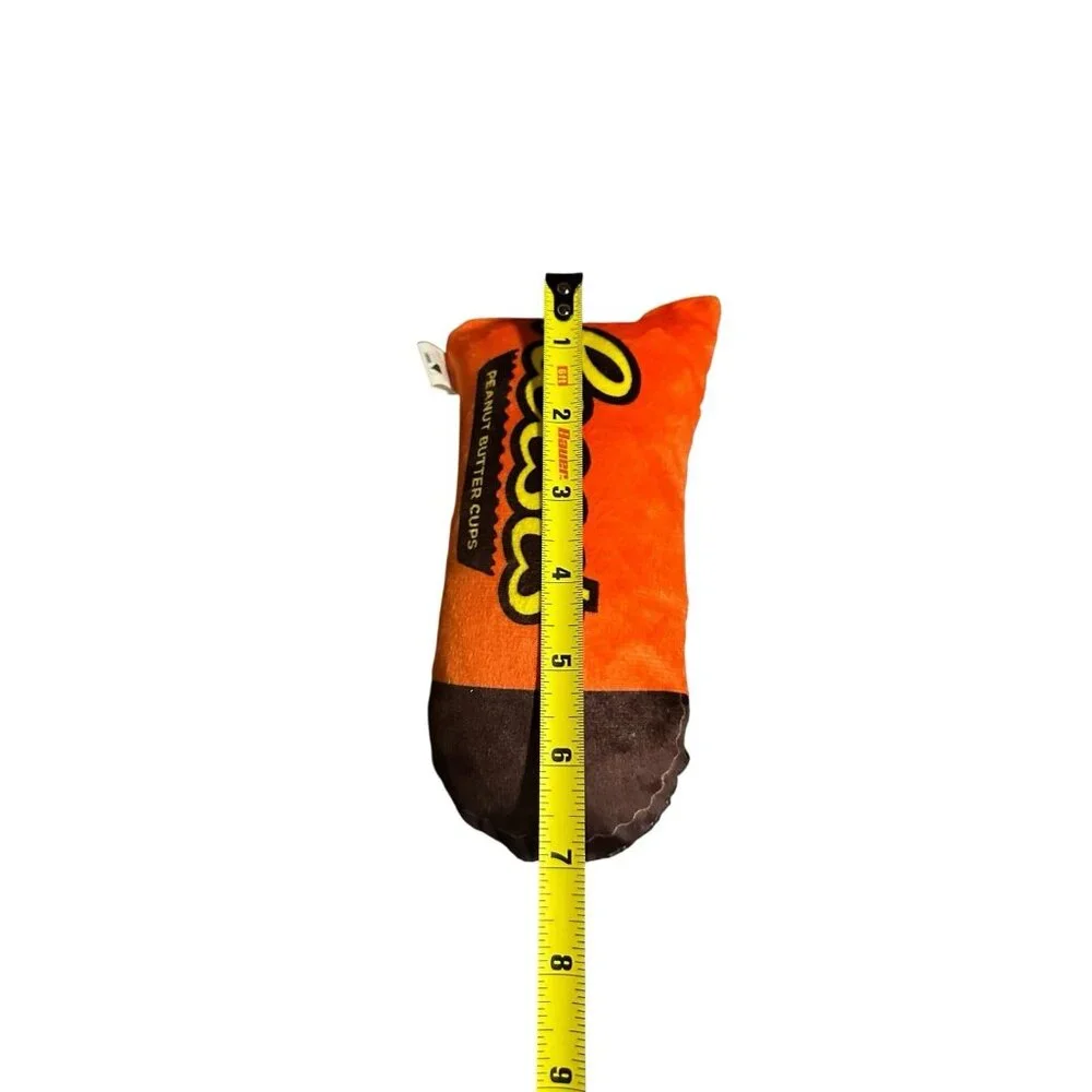 Hershey Reeses Peanut Butter Cup Dog Chew Toy Plush Squeaker Orange Small‎